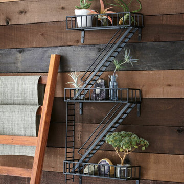 Balliet 3 Piece Novelty Metal Black Tiered Shelf